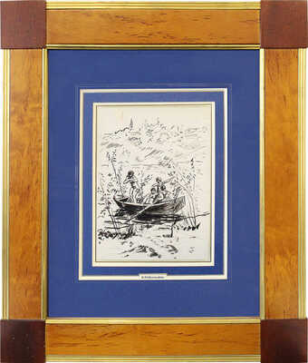 Кустодиев Борис Михайлович. Купальщица в лодке